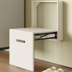 Wall Mounted Folding Stool Space Saving Entryway Stool Shower Seat Chairs White
