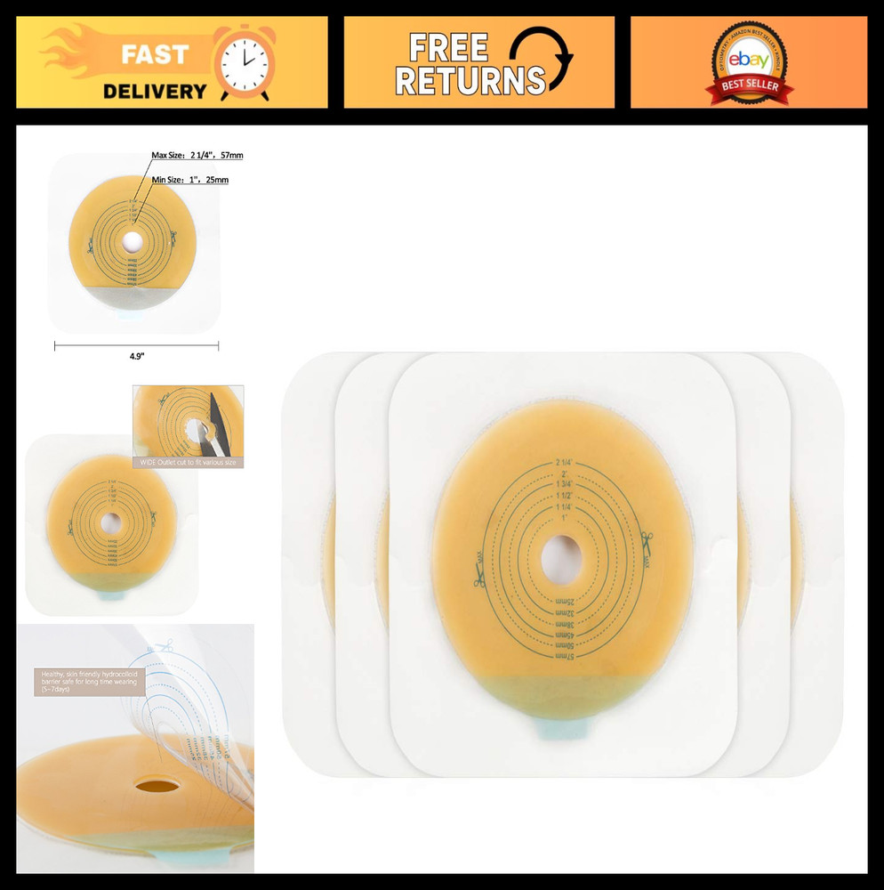 Adhesive Skin Barrier with Non-Woven Border for Two-Piece Colostomy Bags – 10 Pa