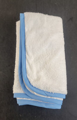 (48 PK) Manchester Mills Adult Bib XL 20×36 Super Absorbent Reusable White/Blue