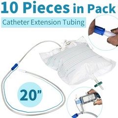 VWJ 10 Pack 20 Inch Leg Bag Extension Tubing – Flexible, Latex-Free Drainage …