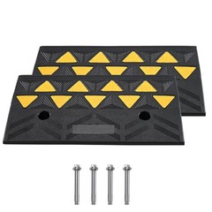 4.3″ Heavy Duty Rubber Driveway Ramp 2 Pack 15 Ton Load Capacity