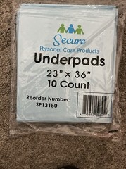 Secure Personal Care Products SP13150, TotalDry™ Underpad, 10 Count 23in x 36in