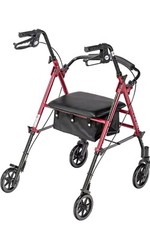 Drive Medical Adjustable Height Rollator with 6 Inches Wheels – Red (RTL10261RD)