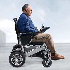 330lb Capacity Intelligent Foldable Electric Wheelchair All Terrain 25 Miles