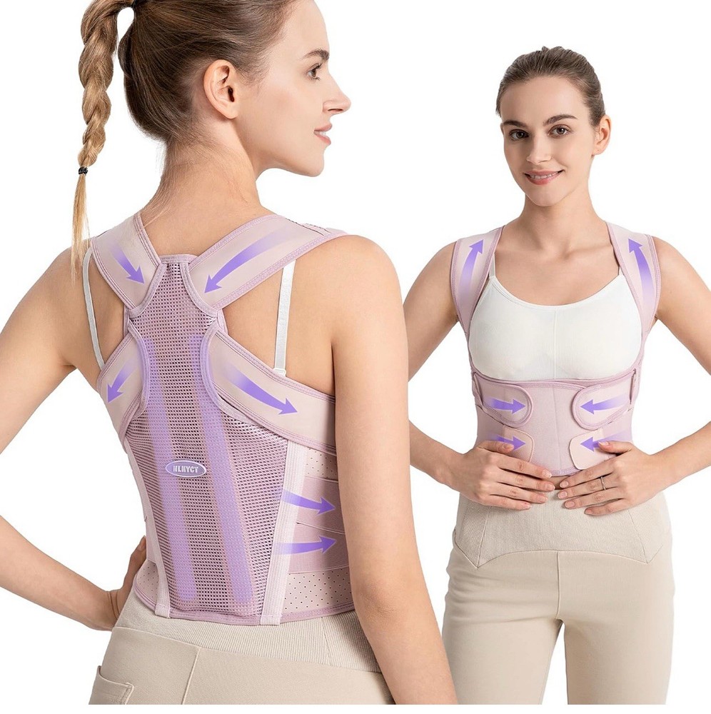 Back Brace Posture Corrector for Women – Medium – Pink-