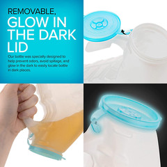 Male Urinal with Glow in the Dark Lid (2 Bottles) 32 Oz Urine Bottles for Men –