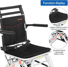 Medwarm Aluminum Transport Wheelchair w Handbrake Ultralight 19lb, seat w 15.75″