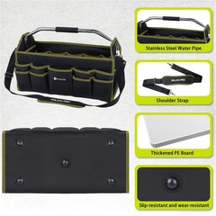 20in Foldable Open Top Tool Bags For Men Heavy Duty, Tool Carrier hard With H…