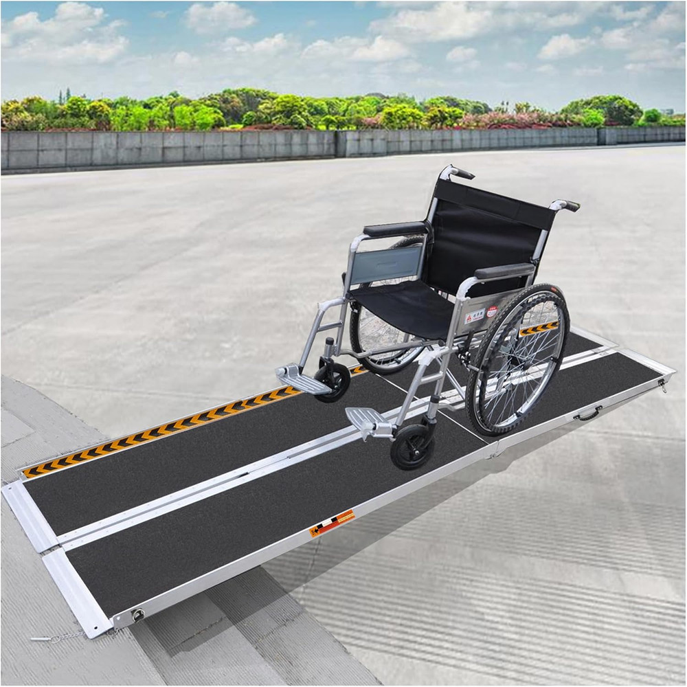 FACHNUO 10FT Aluminum Folding Wheelchair Ramp – 800LBS Capacity, Non-Skid