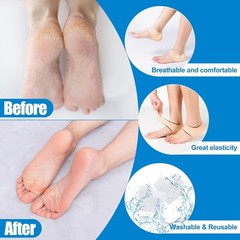 2 Pcs Silicone Gel Elastic Heel Socks Cracked Foot Moisturizing Skin Care US