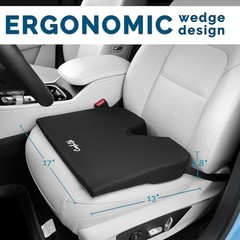 Car Seat Cushion–Premium Wedge 100% Polyurethane Foam Car Cushions for Black