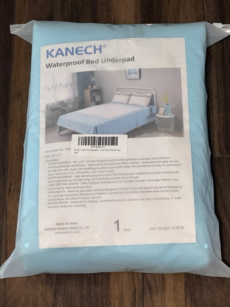 BNW KANECH Bed Pad Washable Waterproof 44″ X 52″ NEW IN Sealed PACKAGE