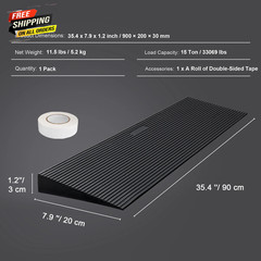 Cuttable Threshold Ramp Rubber Wheelchair Ramp Solid 1.2″ Rise 35.4″ Wide