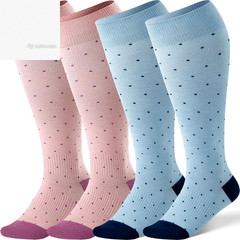 [2 Pairs] Plus Size Compression Socks Wide Calf Bamboo 15-20 mmHg Knee High