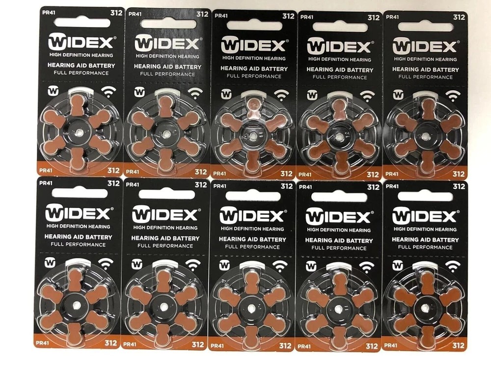 Widex hearing aid battery Size 312 (PR41)(10 Packet=60 Batteries) free&fast ship