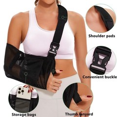 KONSEDIK Mesh Arm Sling – Medical Shoulder for Shower – Medium, Black