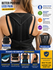 Adjustable Posture Corrector Low Back Support Shoulder Brace Belt for Men Women