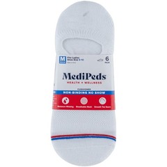 MediPeds Women’s Half Cushion No Show Socks 6 Pairs shoe size 10-13
