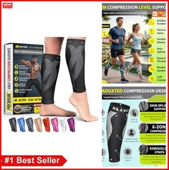 Calf Compression Sleeve Footless Socks Shin Splints Pain Relief for Runners