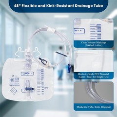 2000Ml Catheter Bags for Men and Women 3 Pack Professional Urinary Drainage Bags