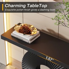 Tribesigns Modern Console Table Geometric Base 40 Inch Wood Entryway Table Sofa