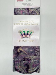 Celeste Stein Therapeutic Compressions Knee Length Women’s Socks -Purple Paisley