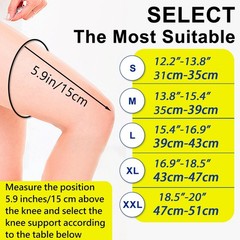 Ruilaibao 2 Pack Full Leg Compression Sleeves with Knee Support Size S Black