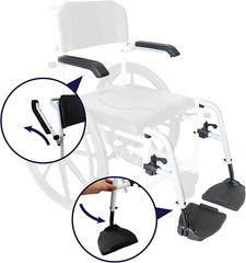 PRO – Shower Wheelchair, Adjustable Chair with Wheels for Disabled Adult, Self P