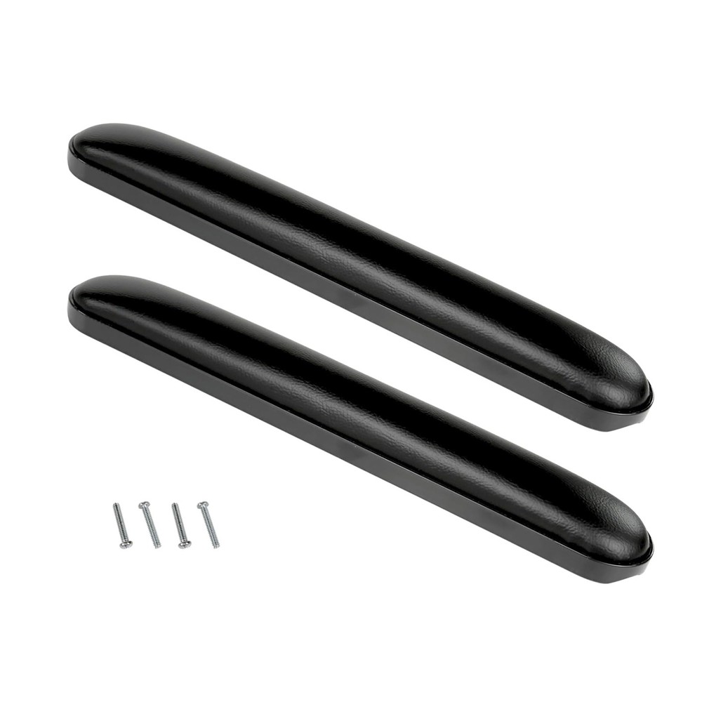 Wheelchair Arm Pads Universal Vinyl Replacement Pair w/ Hardware 14″ Black