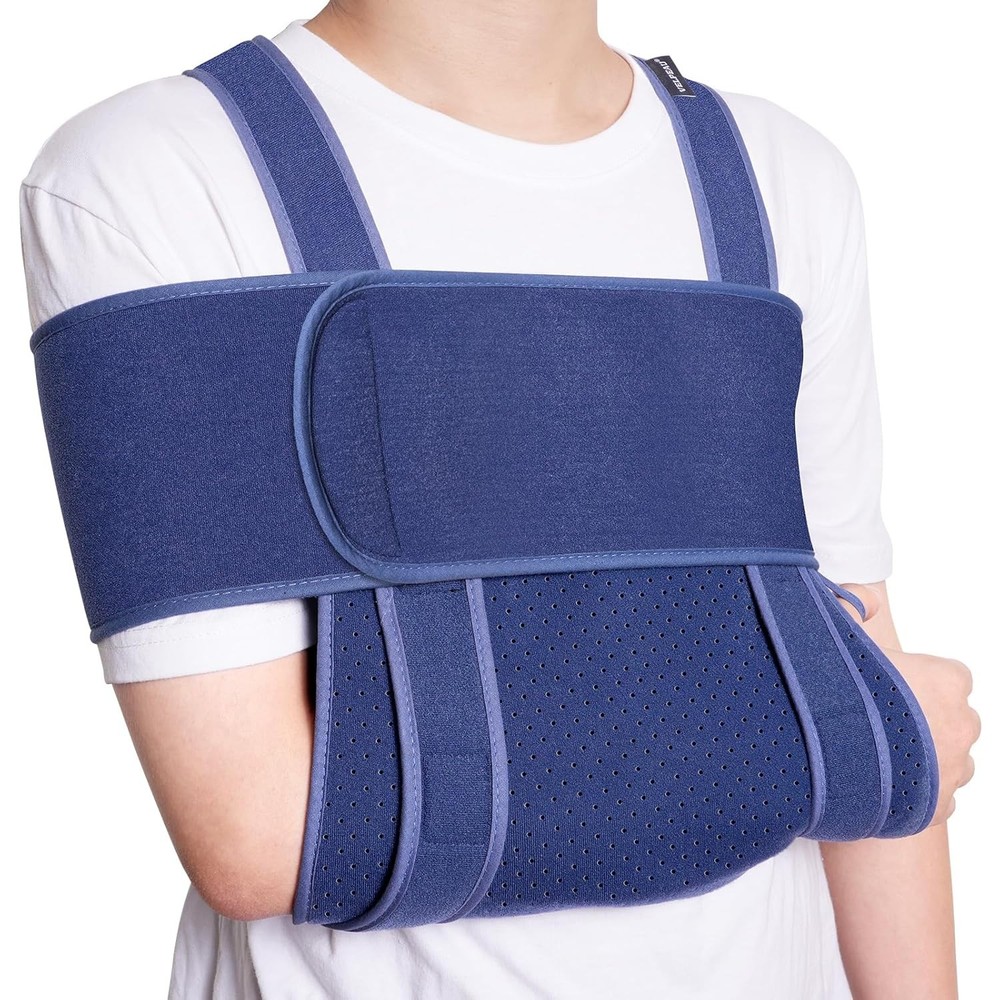 Arm Sling , Shoulder Immobilizer Left & Right Blue, XL Fractured, Disloocation
