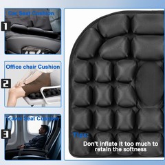 MTGKY Sondor Travel Cushion,Portable & Adjustable one for all, Round+black
