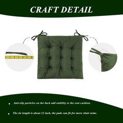 FlyGulls Rocking Chair Cushions Indoor Velvet Pads 2 Pieces Set, Green