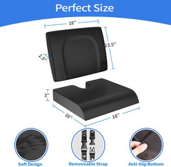 Wheelchair Cushions, 18“X16“X 3“ Gel Wheelchair Seat Cushion with Lumbar Pill