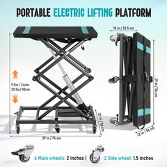 Portable Electric Lift Table Platform for Wheelchair 24-90cm Height Lifting USA