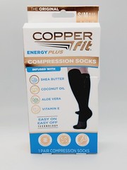 Copper Fit Energy Plus Compression Moisturizing Socks 1 Pair Size S/M