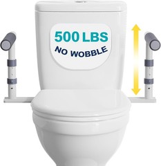 Height Adjustable 500lb Toilet Safety Rails Grab Bars