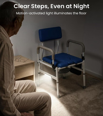 Vocic Drop Arm Bedside Commodes for Adults/Seniors/Disabled Users, YR11 LITE | W