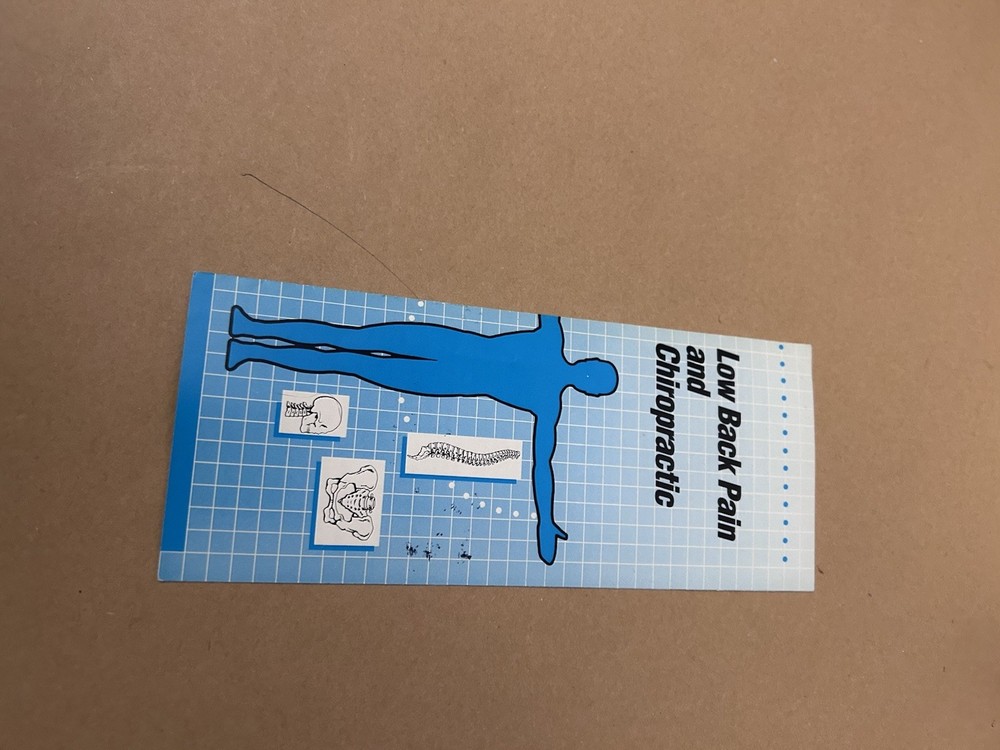 VTG Low Back Pain & Chiropractic pamphlet c1990