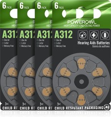 24 Count Mercury-Free Size 312 Hearing Aid Batteries – Unmatched Efficiency