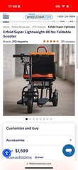 Ezfold Super Lightweight 46 lbs Foldable Scooter- New, Open Box