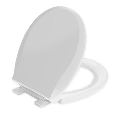 Round Toilet Seat Soft Close 16.5“,Standard 16.5inch & Classic, White