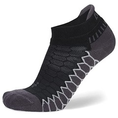 Silver Compression Fit Performance No Show Athletic Running Socks Small Black