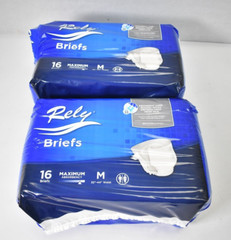 Lot of 2 Rely Maximum Absorbency Medium Size Briefs 16/Pack 32″ To 44″