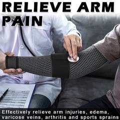 Compression Arm Sleeves with Elastic Strap for Men & Women – Non-Slip Support fo