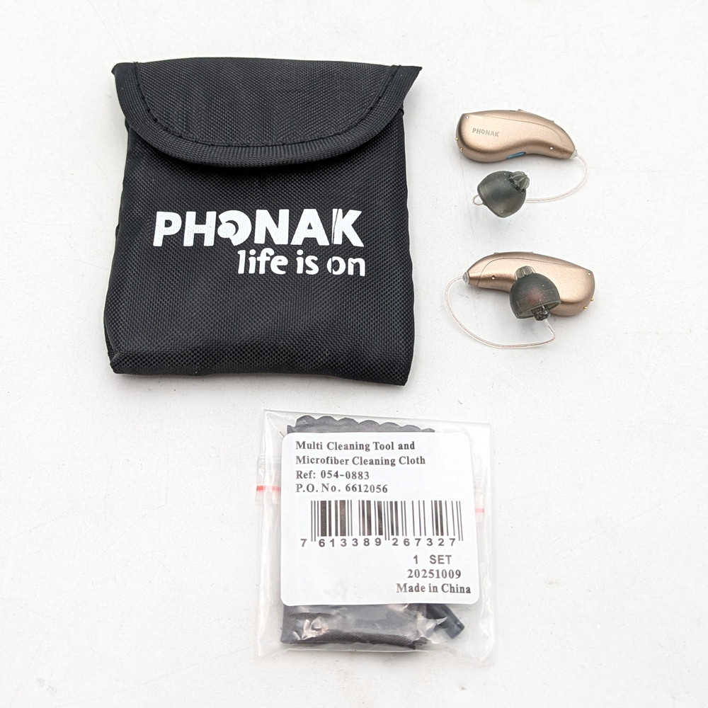 *Untested* Phonak Audeo Sphere i90 Hearing Aids w/Bag & Microfiber Cloth