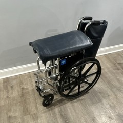 Foldable Manual Wheelchair Chrome Frame Padded Armrest Black Seat