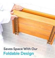 Wool & Ray Folding Teak Shower Bench W/ Back Rest Wall-Mounted Floating 400 lb