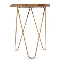 Simplihome Patrice – 18 Inch Wide Solid Wood And Round Side In