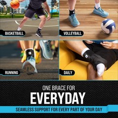 Adjustable Ankle Brace for Sprains & Tendonitis Relief – Lace Up Support with St