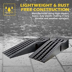 50515 6.25″ Lift Car Ramps, 2-Pack – 13,000lb GVW, Deep Grooved Surface for